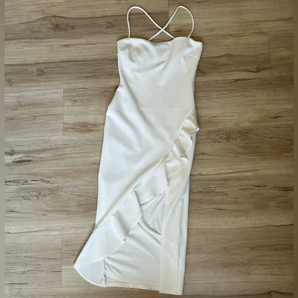 White Split Thigh Dress - Picture 2 of 5